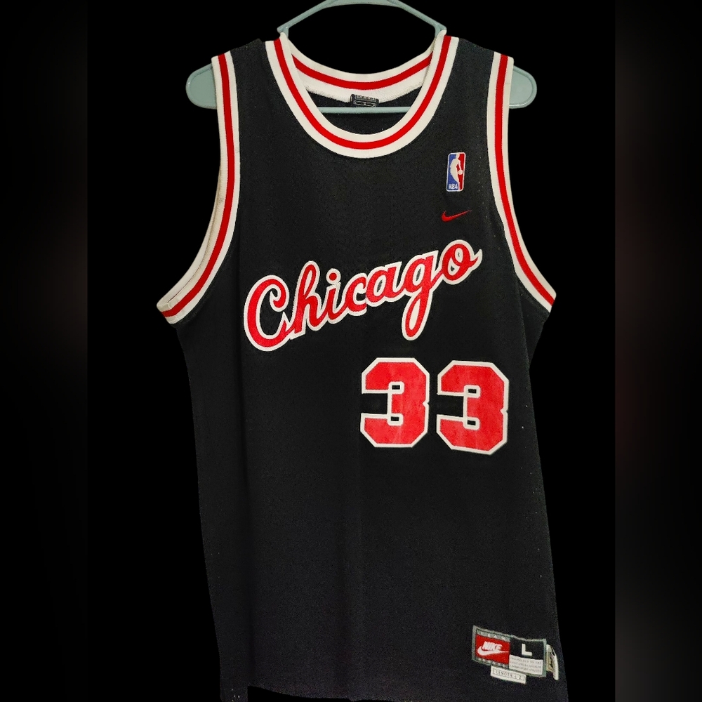Nike NBA Scottie Pippen #33 Red&Black Chicago Bulls Jersey Nike Rewind Jersey Lg